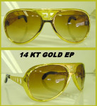Elvis' EP Zonnebril. Verguld montuur. Verguld over Sterling Zilver of in 14kt. geelgouden ''EP''